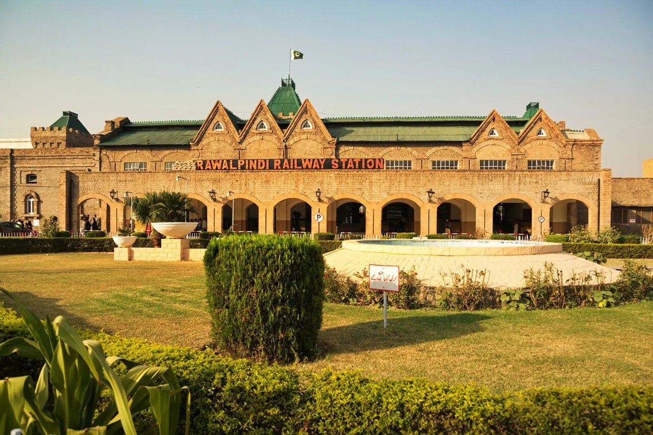 Rawalpindi Railway Station at sunset